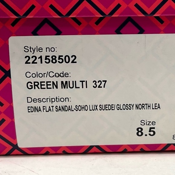 Tory Burch Edina Green Leather Colorblock Slingback Soho Lux Sandals Women’s 8.5 - Picture 16 of 16